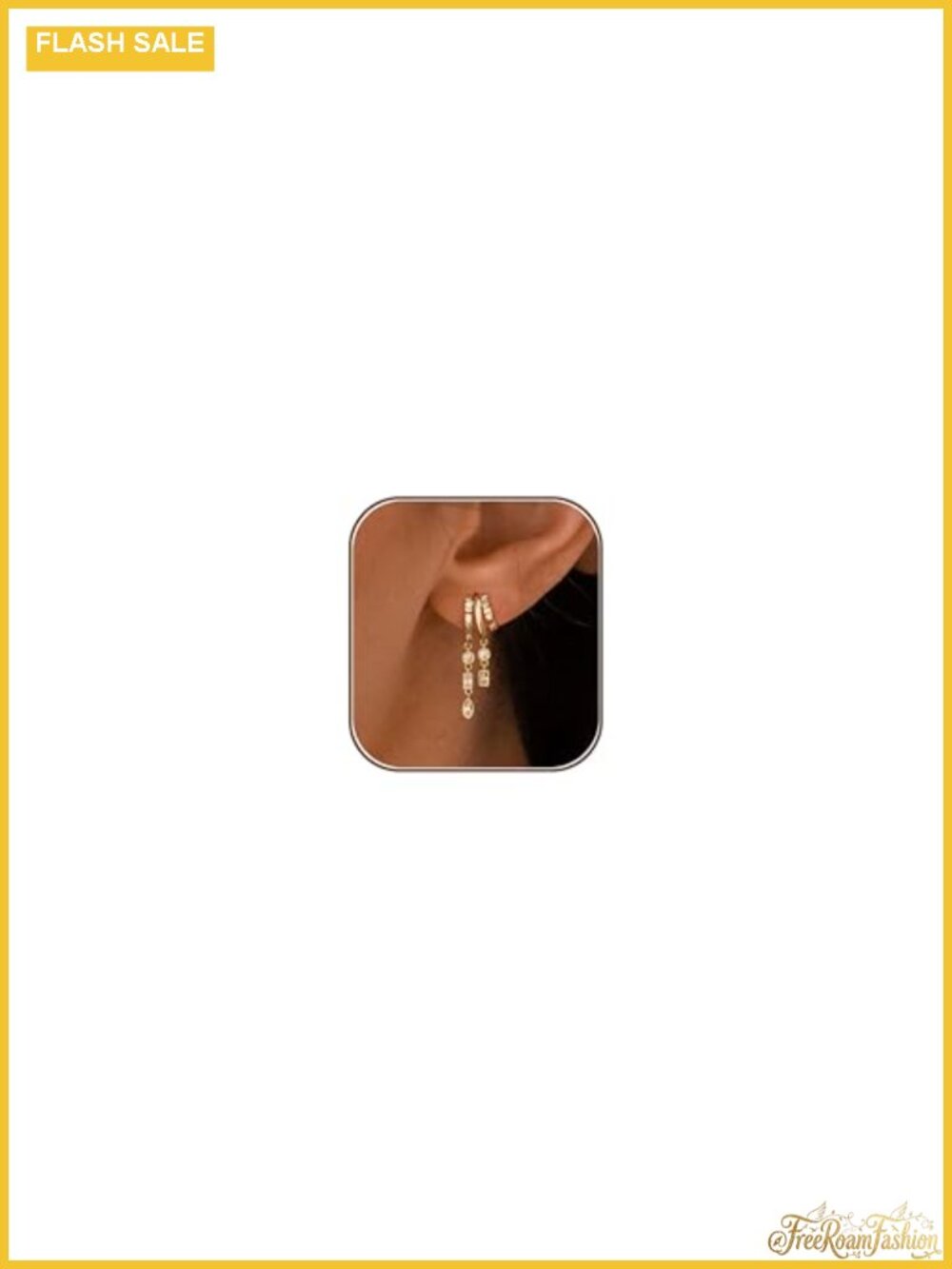 14K Gold Plated Dangle Drop Earrings Hypoallergenic Huggie Dangling